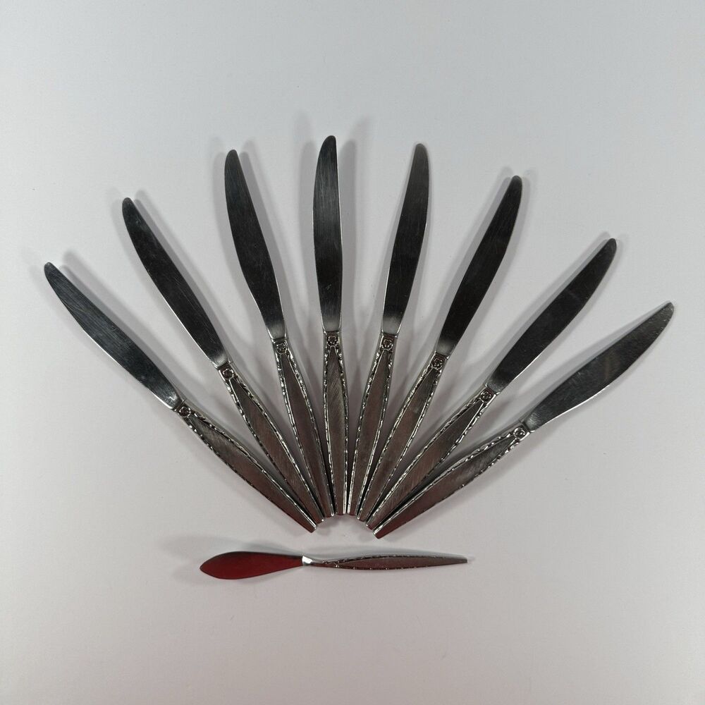 Oneida Community VENETIA 8 Dinner Knives & 1 Butter Knife/Spreader Stainless